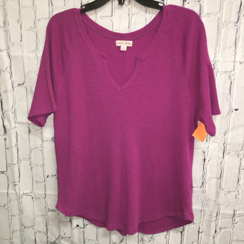 Knox Rose 100% Rayon Pink Burgundy Short Sleeve Blouse Size XL - 26% off