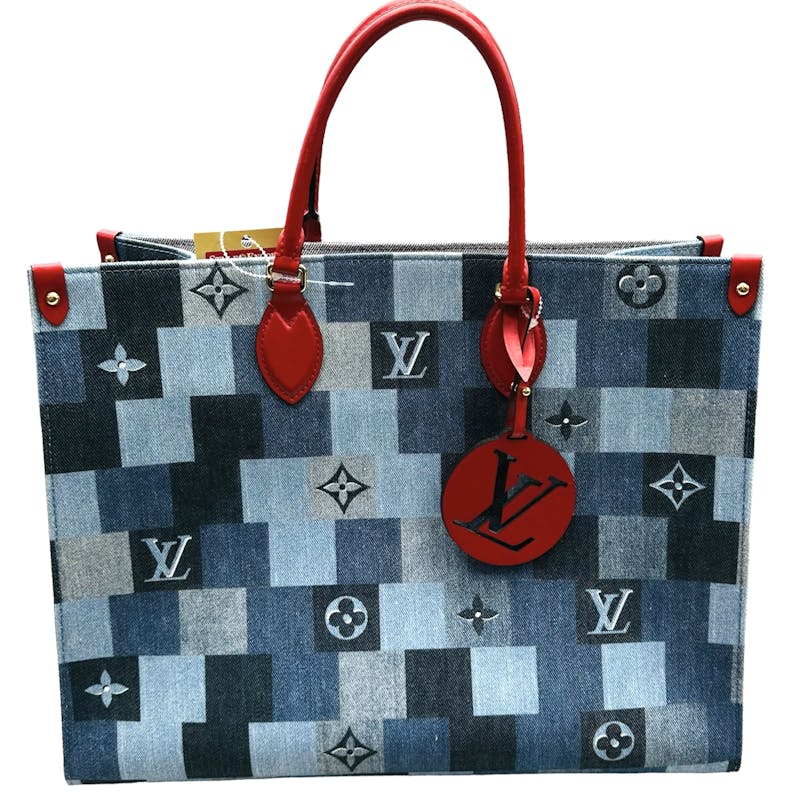 Used louis vuitton DENIM PATCHES ON THE GO HANDBAGS HANDBAGS / X-LARGE -  LEATHER