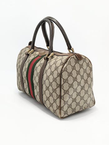 Gucci Gg Vintage Web Boston Bag