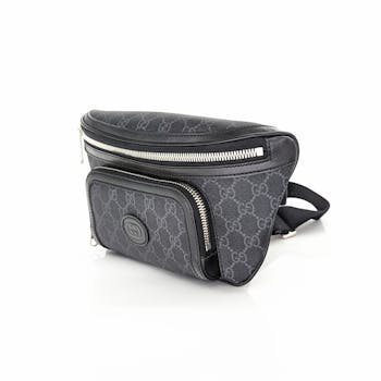 Gucci Black 'GG Supreme' Belt Bag