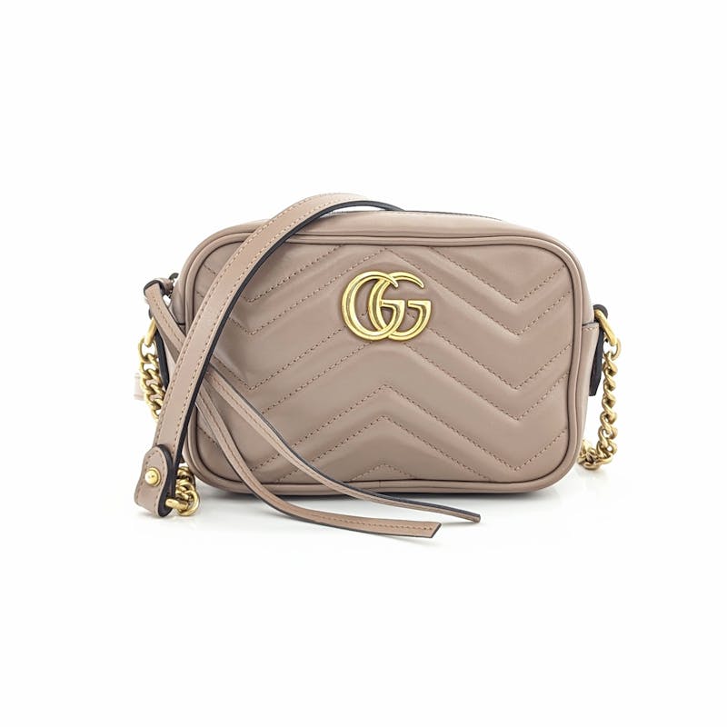 GG Marmont Small Shoulder Bag in Beige - Gucci