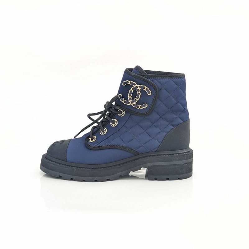 Chanel 2019 Interlocking CC Logo Combat Boots - ShopStyle