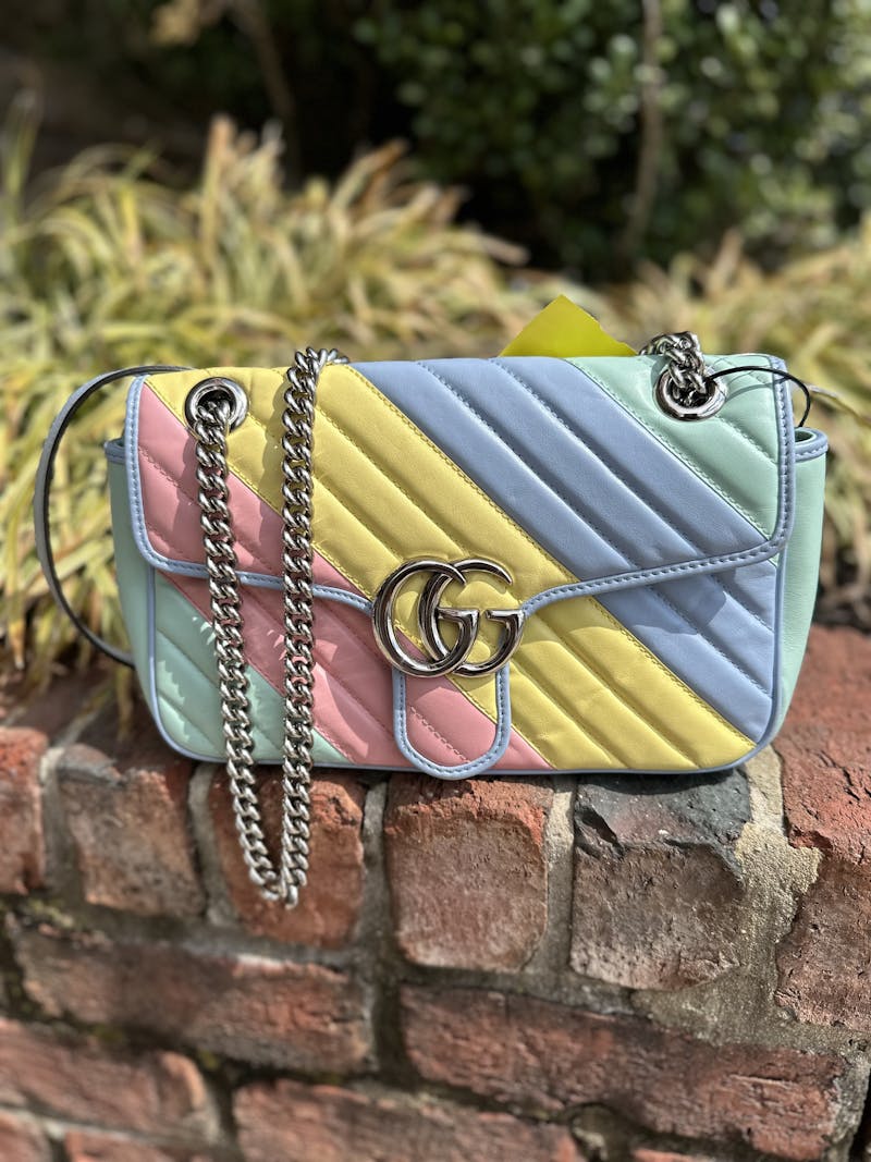 Gucci Marmont Shoulder Bag GG Small Pastel Multicolor in Matelasse