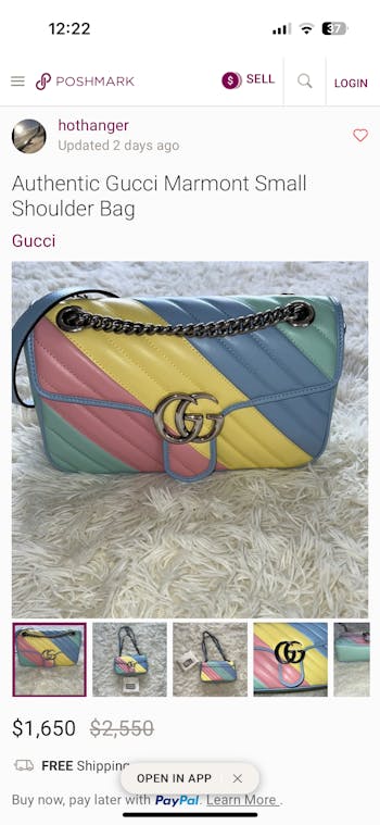 Gucci Marmont Shoulder Bag GG Small Pastel Multicolor in Matelasse