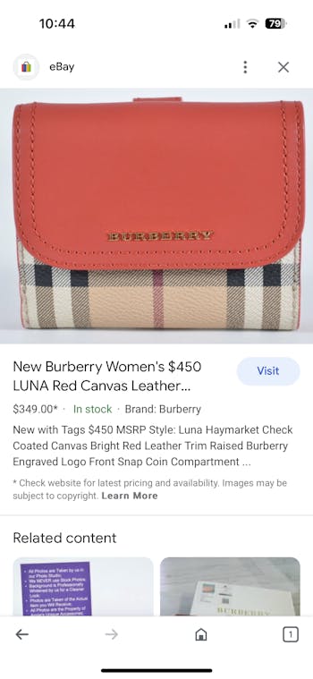 Burberry Leather Wallet With Logo in Pink