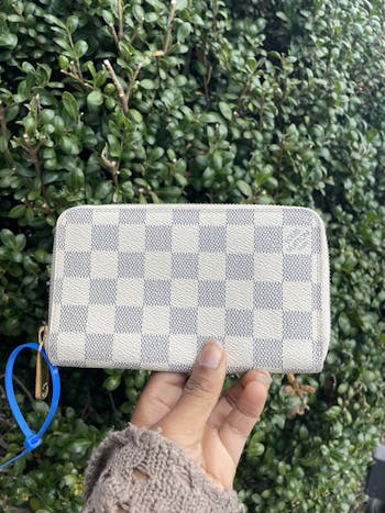grey and white louis vuittons wallet