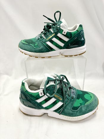 Used women's adidas x bape ZX 8000 undefeated green SNEAKERS 