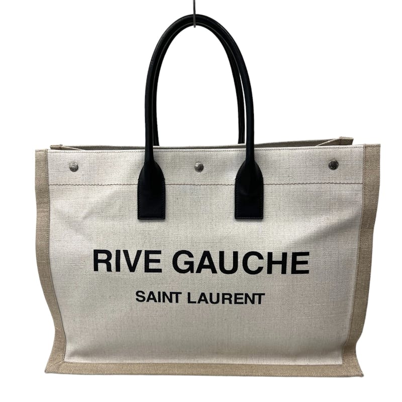 Replica Saint Laurent Beige Linen Rive Gauche Tote Bag
