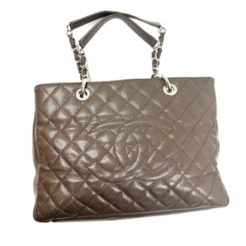 Used chanel BROWN QUILTED GRAND SHOPPING TOTE HANDBAGS HANDBAGS